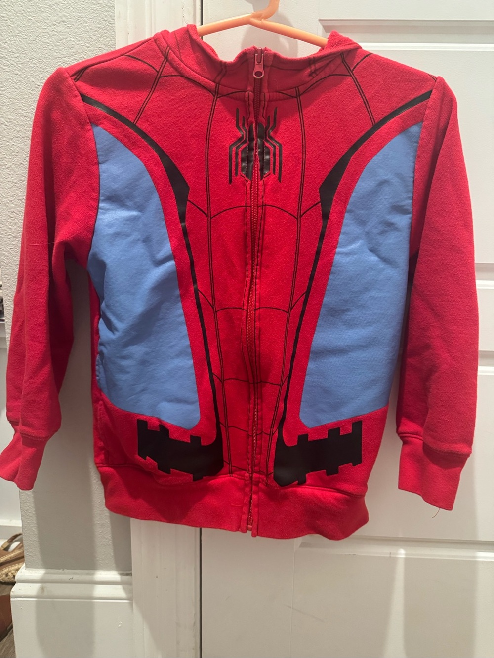 Marvel Red and Light Blue Spider Hoodie Jacket
